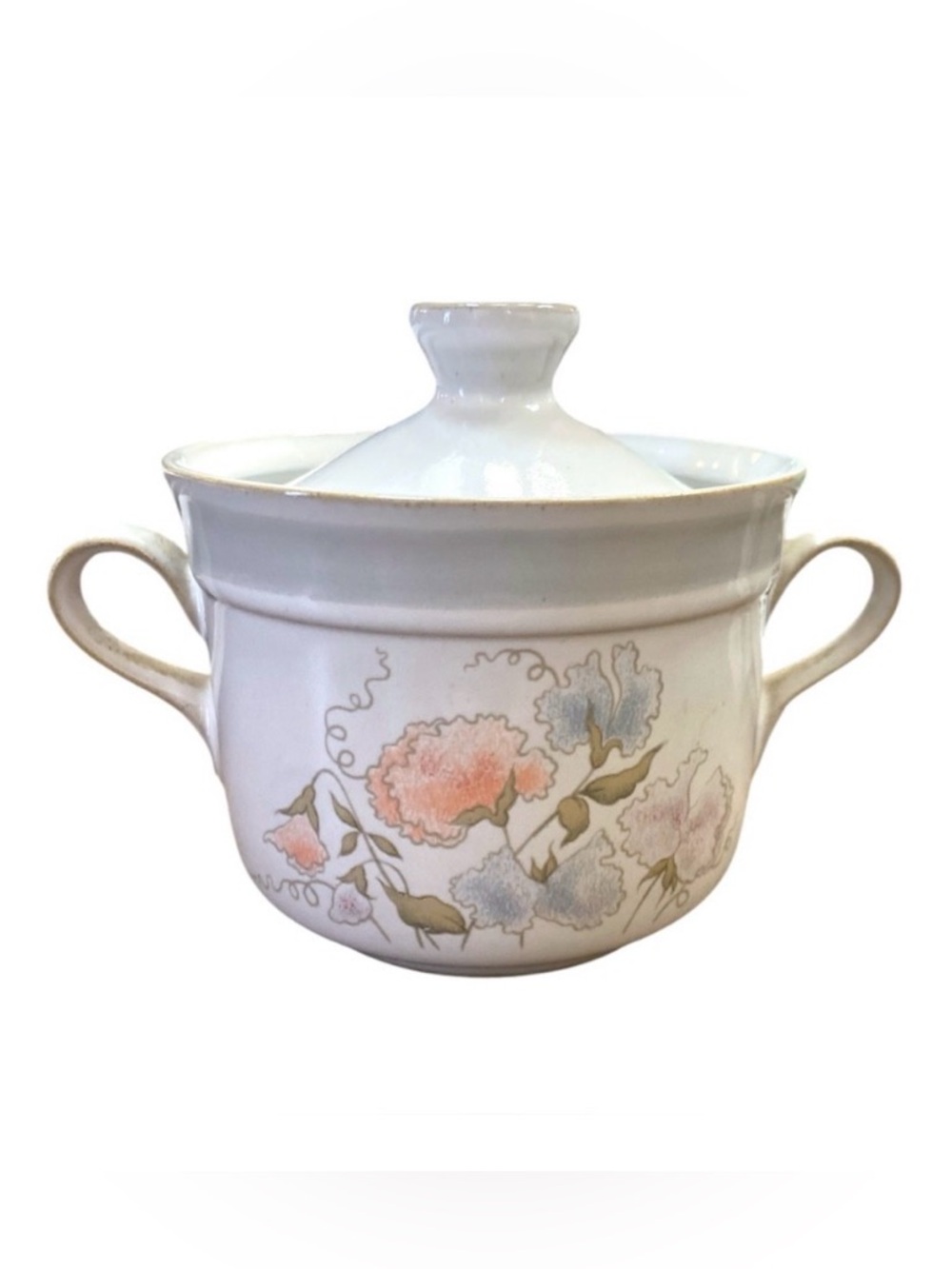 Denby Langley‎ Dauphine Covered Sugar Bowl Stoneware Floral England Cottagecore